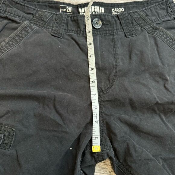 Urban Pipeline Men's Faded Black Cargo Shorts Button Pockets 29 Knee Length Zip - Picture 8 of 10